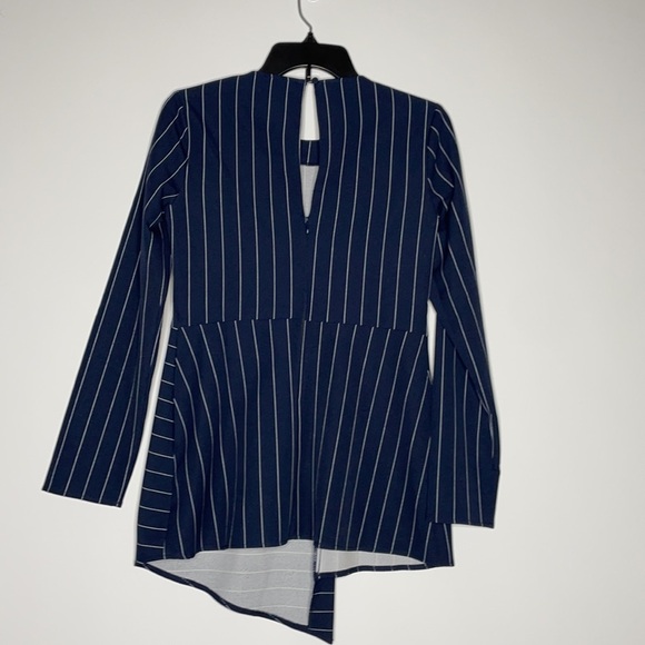 Asos Long Sleeve Blouse Blue with White Stripes 4 - Picture 5 of 5